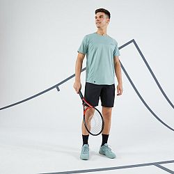 ARTENGO Pánske tenisové tričko s krátkym rukávom Dry Gaël Monfils sivo-zelené khaki L