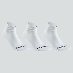 ARTENGO Tenisové ponožky RS 100 stredne vysoké 3 páry biele 35-38