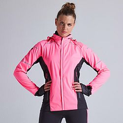 Dámska bežecká bunda Kiprun Warm Regul ružová fluorescenčná ružová M-L