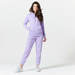 DOMYOS Dámske nohavice na cvičenie  REGULAR Essentiel fialové fialová XL (W35 L31)