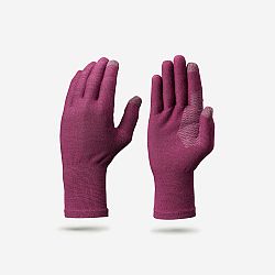 FORCLAZ Bezšvové spodné rukavice na horskú turistiku MT500 bordové fialová L-XL
