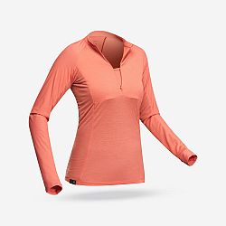 FORCLAZ Dámske tričko Tropic 900 s dlhým rukávom koralové oranžová L