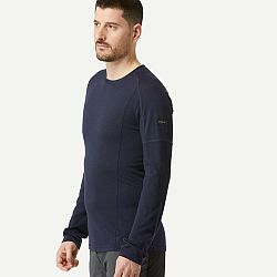 FORCLAZ Pánske tričko MT500 merino vlna s dlhým rukávom modrá 2XL