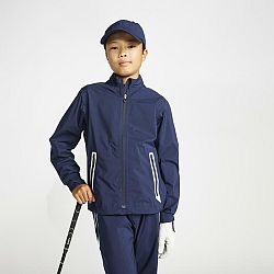 INESIS Detská nepremokavá golfová bunda do dažďa RW500 tmavomodrá 14-15 r (161-172 cm)