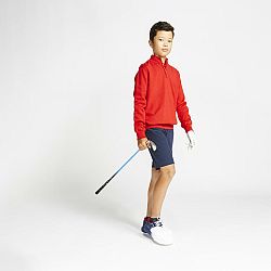 INESIS Detský golfový pulóver do vetra červený červená 7-8 r (123-130 cm)