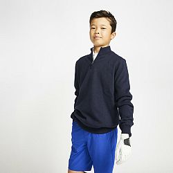 INESIS Detský golfový pulóver do vetra modro-čierny modrá 10-11 r (141-150 cm)