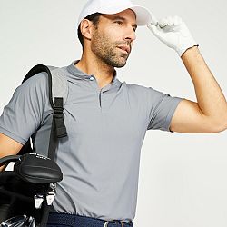 INESIS Pánska golfová polokošeľa WW900 s krátkym rukávom sivá šedá M