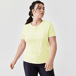 KALENJI Dámske priedušné bežecké tričko Dry+ Breath žlté fluorescenčné žltá XS