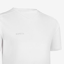 KIPSTA Detský futbalový dres Essentiel s krátkym rukávom biely 10-11 r (141-150 cm)