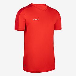 KIPSTA Detský futbalový dres Essentiel s krátkym rukávom červený červená 12-13 r (151-160 cm)