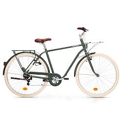 Mestský bicykel Elops 520 s vysokým rámom kaki zelená SM
