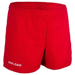 OFFLOAD Detské šortky na rugby R100 červené 12-13 r (151-160 cm)