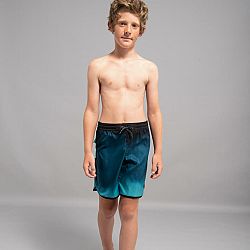OLAIAN Chlapčenské plážové šortky 500 modro-čierne 10-11 r (141-150 cm)