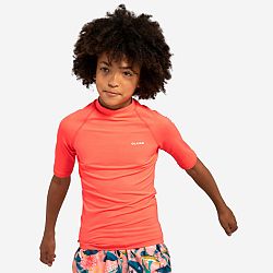OLAIAN Detské tričko 100 s UV ochranou krátky rukáv oranžové ružová 12-13 r (151-160 cm)