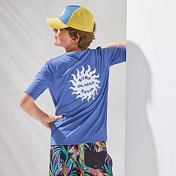 OLAIAN Detské tričko do vody UPF 50+ s krátkym rukávom modré 12-13 r (151-160 cm)