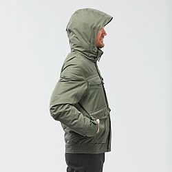 QUECHUA Pánska nepremokavá zimná bunda na turistiku SH500 do -10 °C khaki M