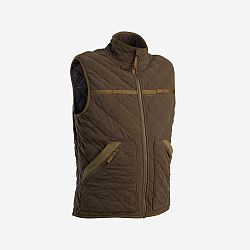 SOLOGNAC Prešívaná poľovnícka vesta Steppe 500 nehlučná hnedá hnedá 3XL