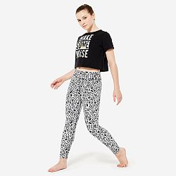 STAREVER Dievčenské splývavé crop top tričko na moderný tanec s potlačou čierne 8-9 r (131-140 cm)