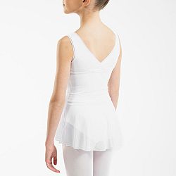 STAREVER Dievčenský baletný trikot 500 biely 10-11 r (141-148 cm)