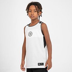 TARMAK Detské obojstranné basketbalové tielko T500R čierno-biele 10-11 r (141-150 cm)