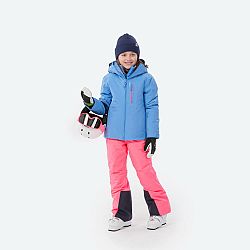 WEDZE Detská lyžiarska hrejivá a nepremokavá bunda 550 modrá 14 rokov