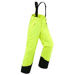 WEDZE Detské lyžiarske nohavice PNF 500 nepremokavé s trakmi žlté žltá 8-10 r