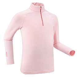 WEDZE Detské lyžiarske spodné tričko BL500 1/2 zips ružové 6 rokov